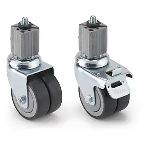 Sada 4 otočných koleček, 2 s brzdou, průměr 75 mm