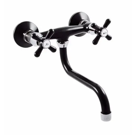 RAV SLEZÁK Morava drezová batéria s otočným ramienkom 150 mm čierna matná/zlatá mk101.5/21cmatc MK101.521CMATC