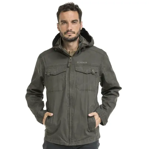 Bushman Pánska prechodná bunda Hendrik, tmavá khaki XXXL