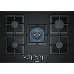 Siemens iQ500, Plynová varná doska, 75 cm, tvrdené sklo, Čierna, EP7A6QB20