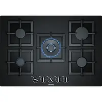 Siemens iQ500, Plynová varná doska, 75 cm, tvrdené sklo, Čierna, EP7A6QB20