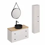 Kúpeľňová zostava s umývadlom vrátane umývadlovej batérie, vtoku a sifónu Naturel Forli biela KSETFORLI1