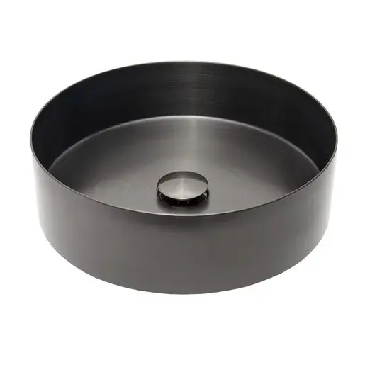 Umývadlo na dosku vo farbe gun metal SAT Aurum 38x38 cm bez prepadu SATAUR3838BGM