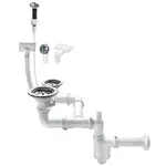 Sifón do drezu dvojkomorový práčka, umývačka riadu 19041