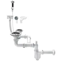 Sifón do drezu dvojkomorový práčka, umývačka riadu 19041