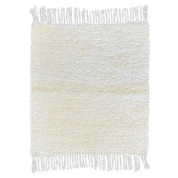 Ručne tkaný bavlnený koberec Milan B 0,4/0,4 biela