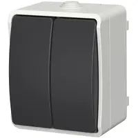 Sériový vypínač na omítku Aqua Plus IP54 vodotěsný šedý