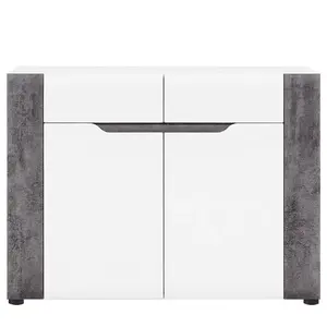 Komoda Brando B02 bílá/Beton 2d2s