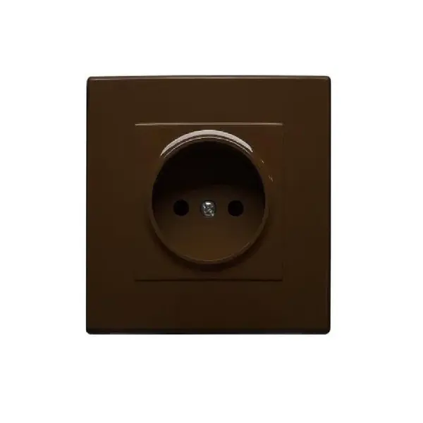 Zásuvka bez uzemnenia MILANO (hnedá)