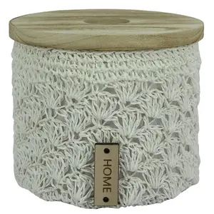 Koš kulatý háčkovaný BXA23-4CD M 21CM H18CM