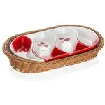 Misky v košíku 30,5 cm 4 dielna súprava   Redpoppy  601559rp