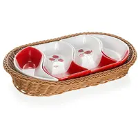 Misky v košíku 30,5 cm 4 dielna súprava   Redpoppy  601559rp