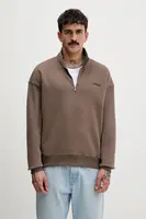 Mikina Hollister Co. pánská, hnědá barva, hladká, KI322-5372-420