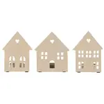 IB Laursen Svícen na čajové svíčky TEALIGHT HOUSE FACADE, krémový