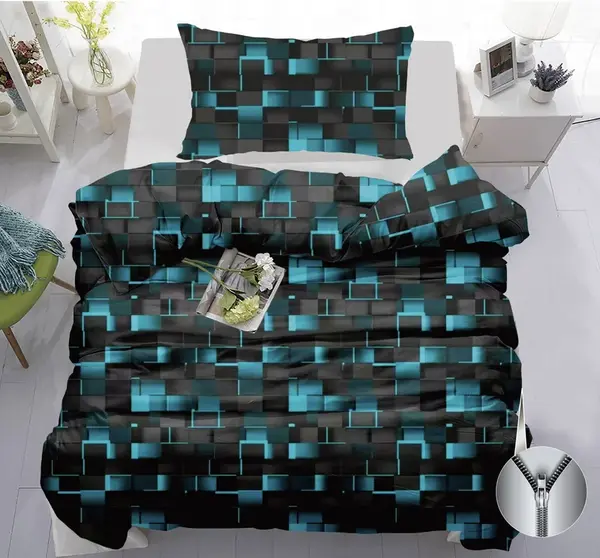 Bavlněné povlečení GRAPHIO tyrkysové Rozměr povlečení: 70 x 90 cm | 140 x 200 cm