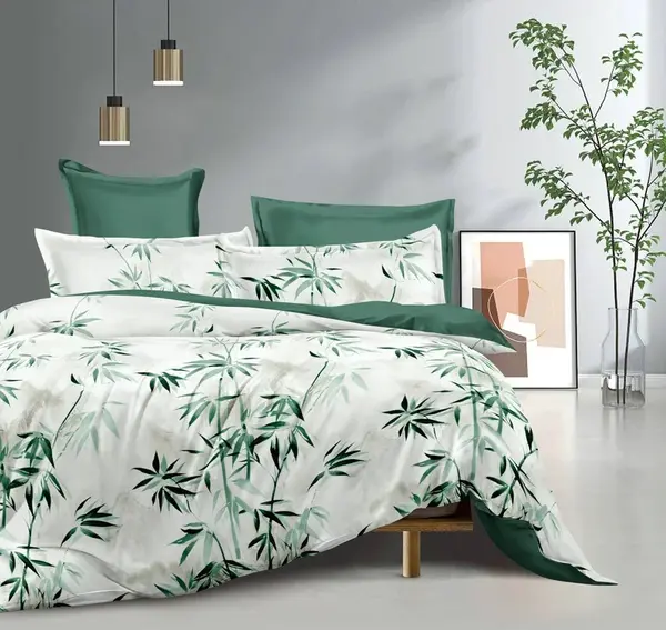 Bavlněné povlečení GRELINNE krémovo-zelené Rozměr povlečení: 70 x 90 cm | 140 x 200 cm