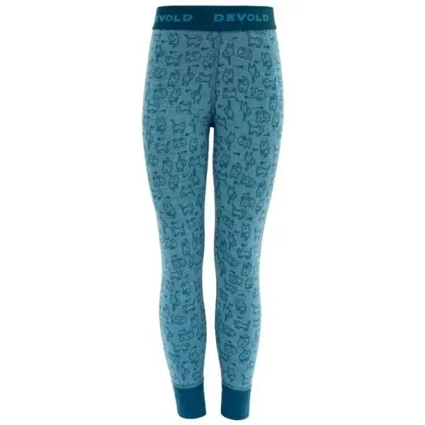 Devold DUO ACTIVE KID Detské legíny, modrá, veľkosť