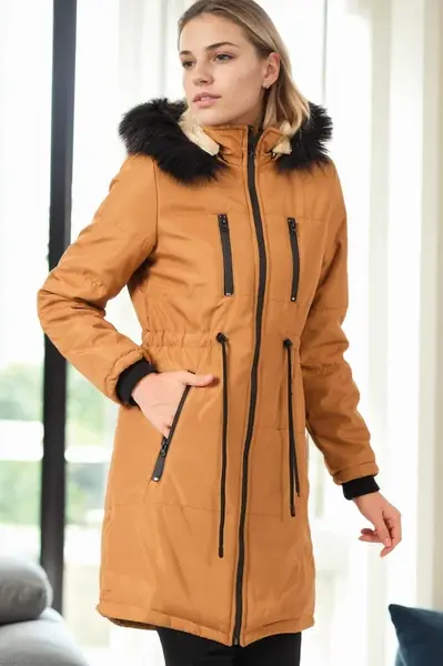 Z9762 DEWBERRY WOMEN'S COAT-TAN