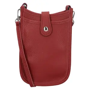 Dámska kožená kabelka na mobil a doklady Italia Limma - vínová