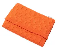 Baby Nellys Luxusní bavlněná pletená deka,CUBE, 80 x 100 cm - orange