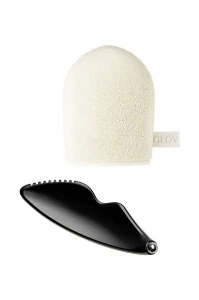 Sada: destička gua sha a rukavice na odličování GLOV Face Architecture Set