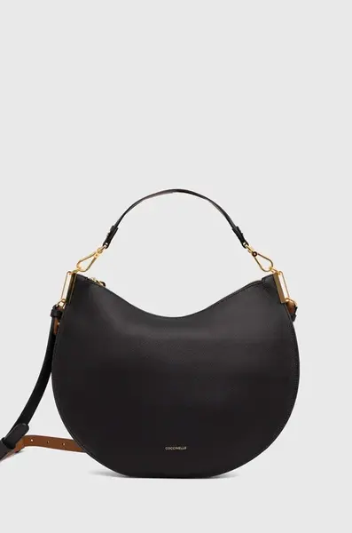 Kožená kabelka Coccinelle COCCINELLESUNUP černá barva, E1 QKF 13 01 01