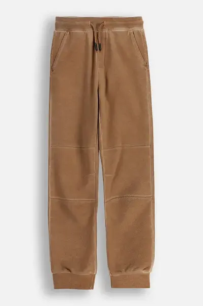 Dětské tepláky Coccodrillo hnědá barva, YETI BOY JUNIOR