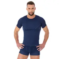 Pánské tričko Brubeck Active Wool s krátkým rukávem Navy Blue XXL