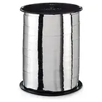 2 x Lesklé dárkové stuhy šířka 10mm, délka 225m, stříbrná