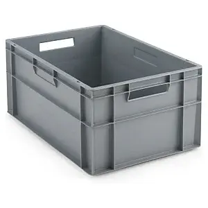 Stohovatelná europřepravka 600 x 400 x 270 mm, šedá, objem 52l, nosnost 25kg  | RAJA