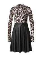 ABOUT YOU Šaty 'Sita'  krémová / hnedá / čierna