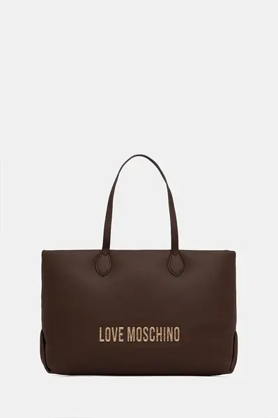 Kabelka Love Moschino hnědá barva, JC4395PP0NKD031A