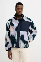 Fleecová mikina Calvin Klein Jeans pánská, tmavomodrá barva, vzorovaná, LV04RD220G