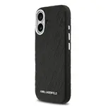 Zadní kryt Karl Lagerfeld Grained PU Repeated Logo MagSafe pro Apple iPhone 17, černá