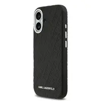 Zadní kryt Karl Lagerfeld Grained PU Repeated Logo MagSafe pro Apple iPhone 17, černá