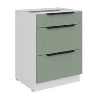 Spodní skříňka Aria 60 D 3S BB - Premium Box Barva korpusu: Bílá, Barva dvířek: SA - Aquamarine AFM