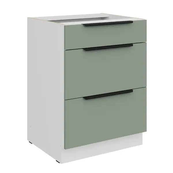 Spodní skříňka Aria 60 D 3S BB - Premium Box Barva korpusu: Bílá, Barva dvířek: SA - Aquamarine AFM