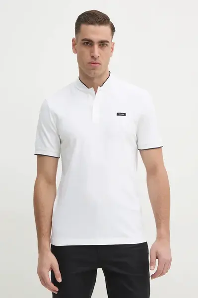 Polo tričko Calvin Klein bílá barva, K10K114139