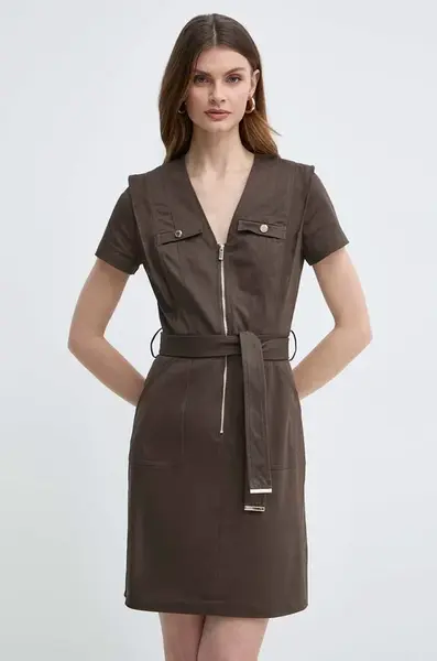 Šaty Morgan RISTI zelená barva, mini, RISTI