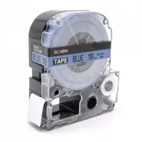 Epson LK-5LBP, SC18BW, 18mm x 9m, černý tisk / modrý podklad, kompatibilní páska