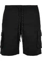 Drawstring cargo shorts black
