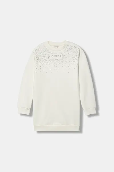 Dětské bavlněné šaty Guess béžová barva, J5BK07 KAV34