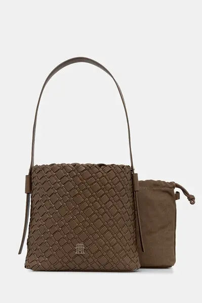 Kabelka Tommy Hilfiger béžová barva, AW0AW18160