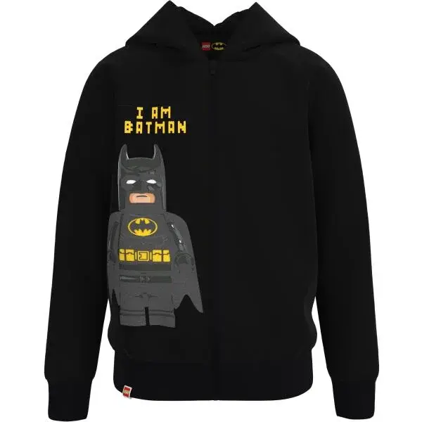 LEGO&reg; kidswear CARDIGAN W. HOOD Chlapčenská mikina, čierna, veľkosť