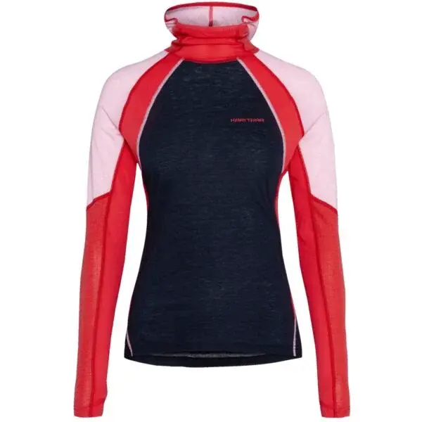 KARI TRAA ALMA Dámske merino tričko s kapucňou, tmavo modrá, veľkosť