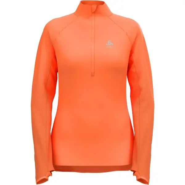 Odlo W ZEROWEIGHT MID LAYER 1/2 ZIP Dámska mikina, oranžová, veľkosť