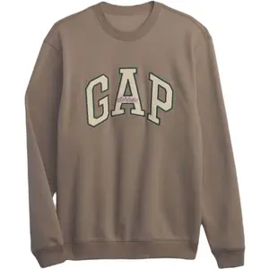 GAP HO23 CORE LOGO CREW Pánska mikina, hnedá, veľkosť