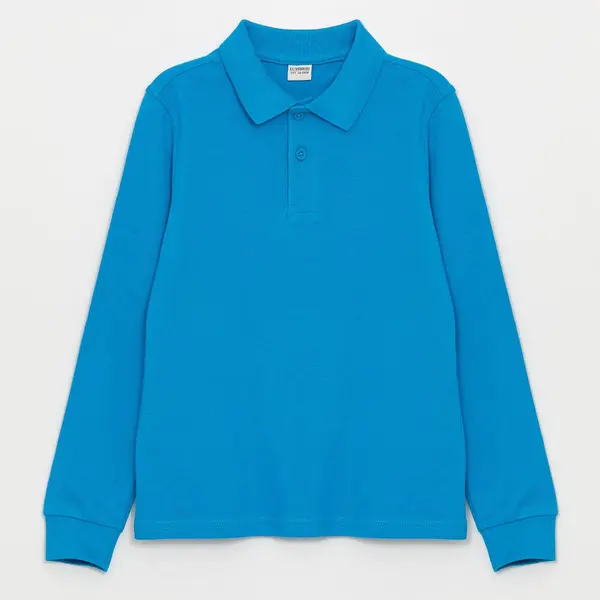 LC Waikiki LCW Kids Medium Green First Lesson Excitement Polo Neck T-Shirt