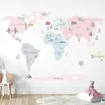 BAYO MAP M Samolepka na stenu, ružová, veľkosť
