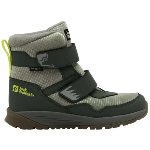 Jack Wolfskin POLAR BEAR-B TEXAPORE MID VC K Detská zimná obuv, zelená, veľkosť